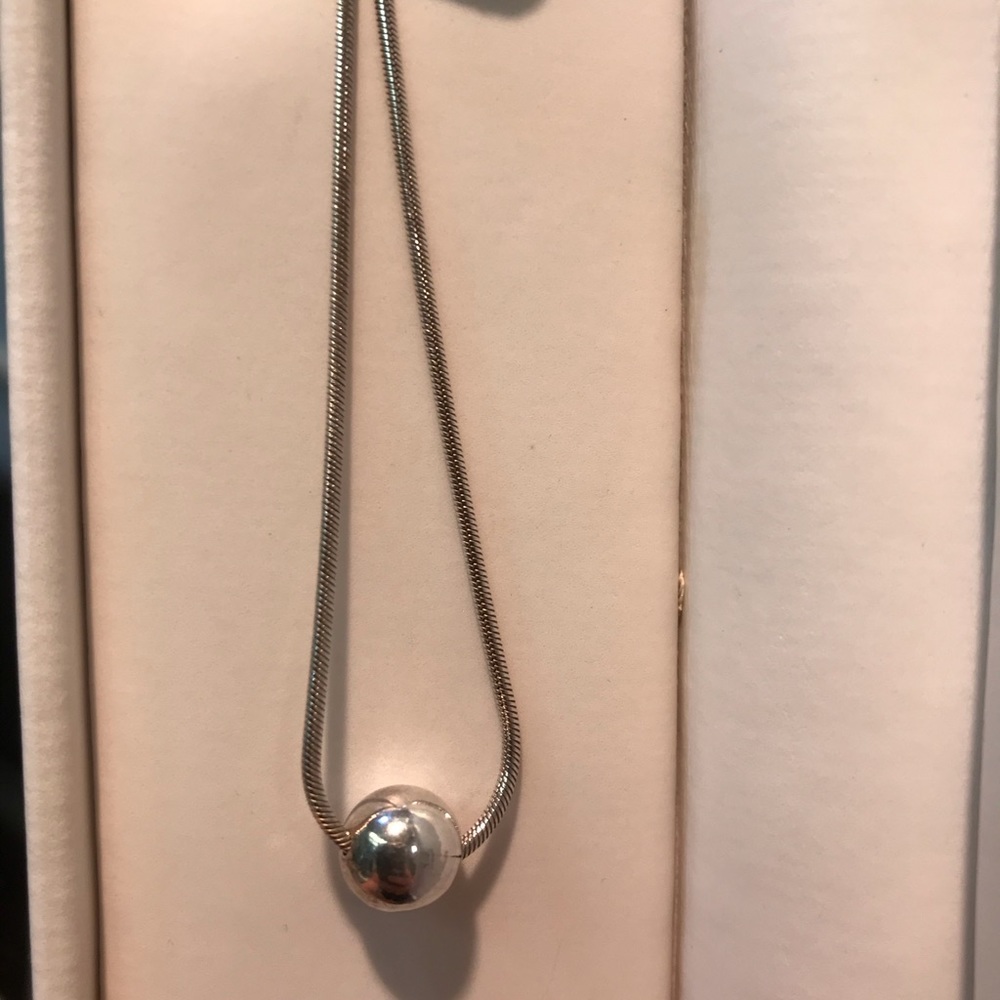 Sterling silver single bead choker